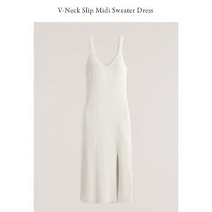 Abercrombie & Fitch v-neck slip midi sweater dress